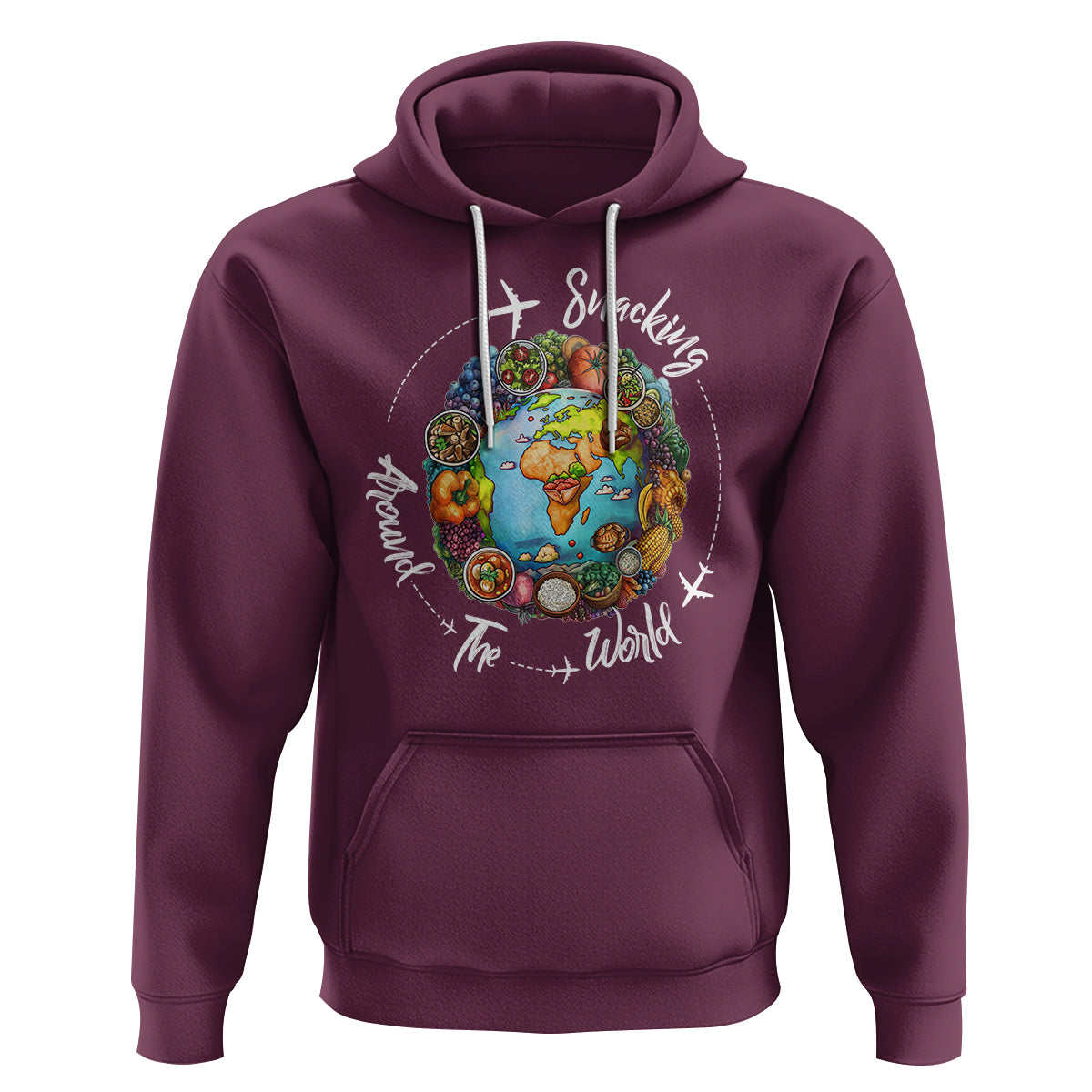 Travel For Food Lover Hoodie Snacking Around The World Traveling - Wonder Print Shop