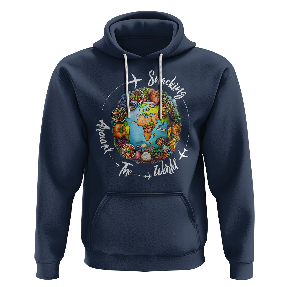 Travel For Food Lover Hoodie Snacking Around The World Traveling - Wonder Print Shop