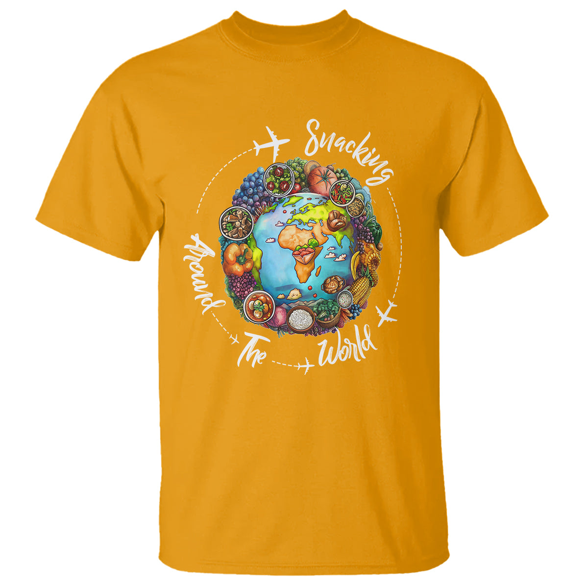 Travel For Food Lover T Shirt Snacking Around The World Traveling - Wonder Print Shop