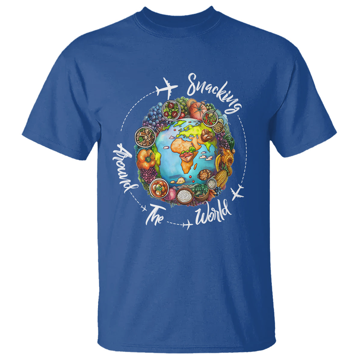 Travel For Food Lover T Shirt Snacking Around The World Traveling - Wonder Print Shop