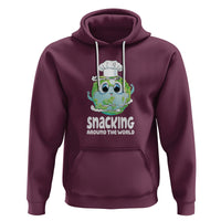 Travel For Food Lover Hoodie Snacking Around The World Traveling - Wonder Print Shop