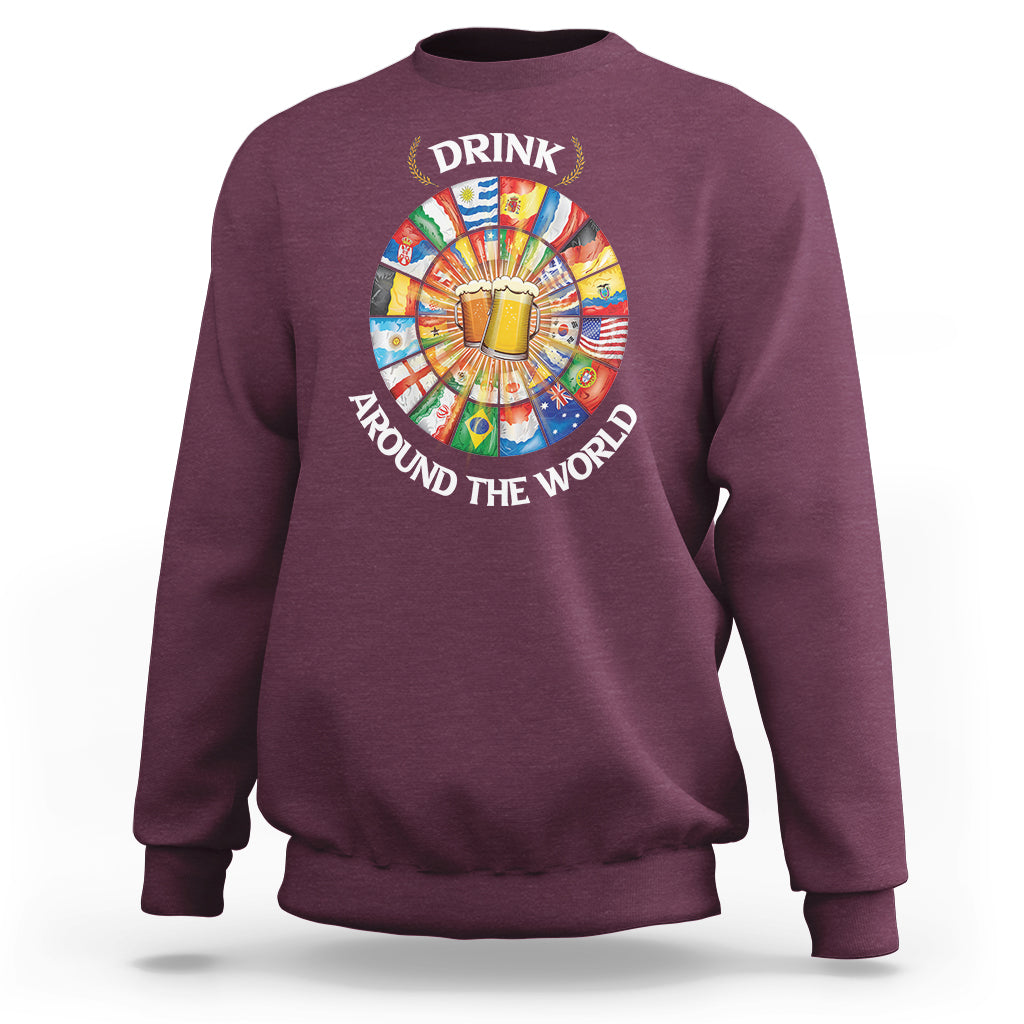 Travel For Beer Lover Sweatshirt Drinking Around The World Traveling - Wonder Print Shop