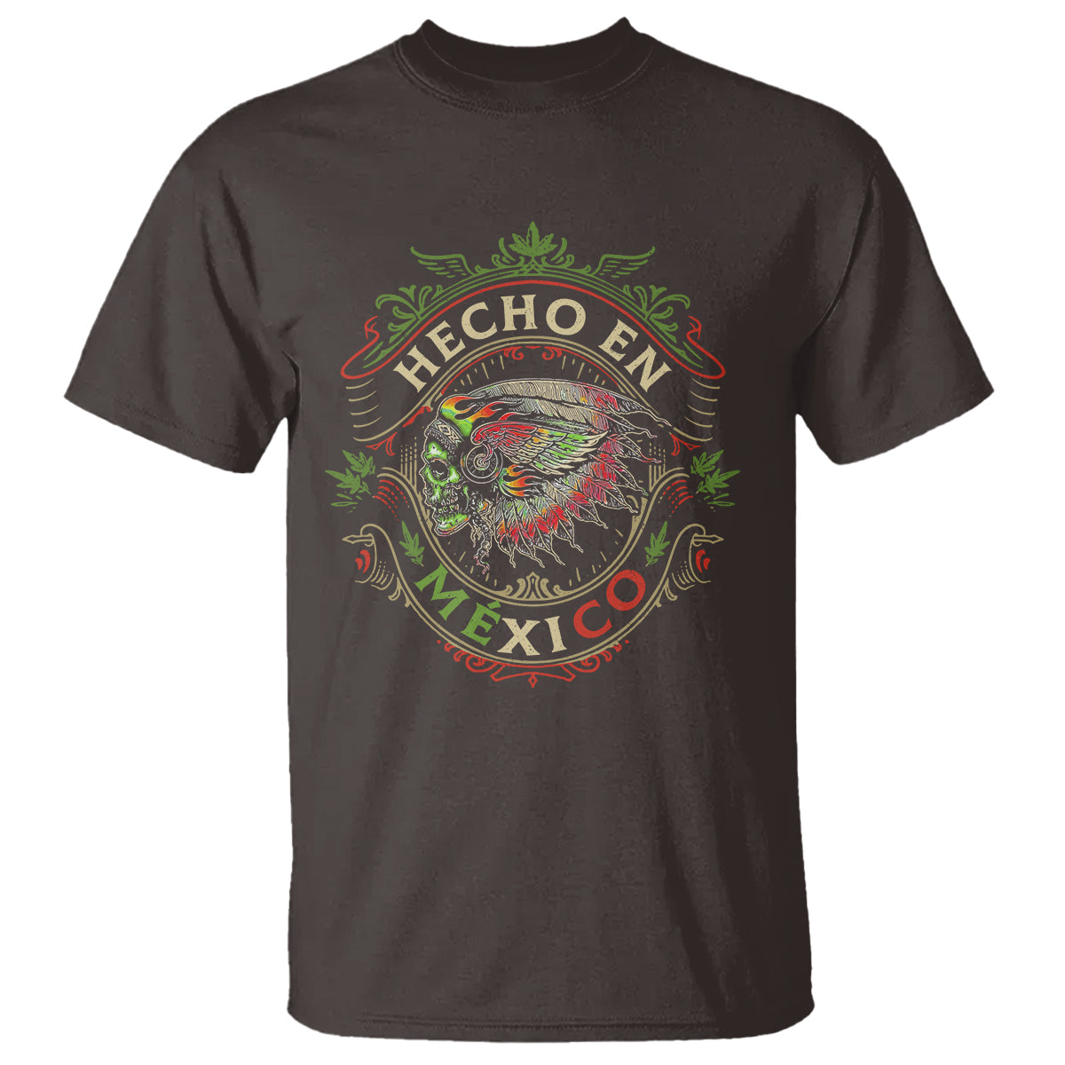 Hecho En Mexico T Shirt Aztec Skull Made In Mexico Mexican - Wonder Print Shop