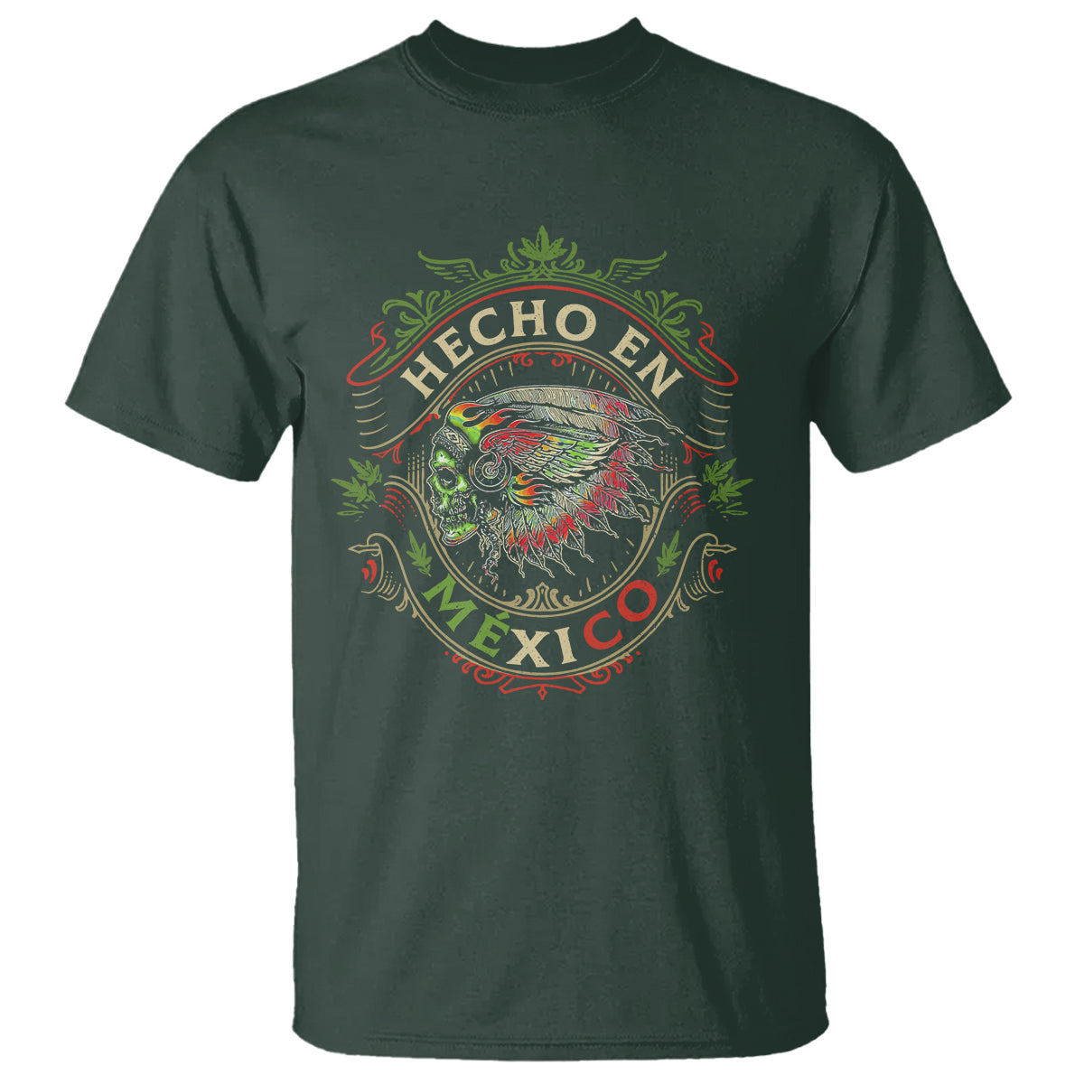 Hecho En Mexico T Shirt Aztec Skull Made In Mexico Mexican - Wonder Print Shop