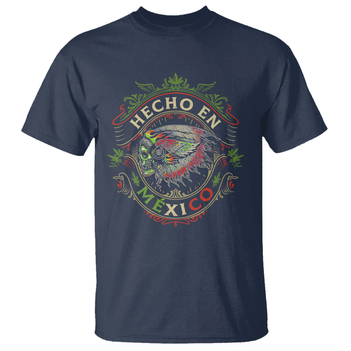 Hecho En Mexico T Shirt Aztec Skull Made In Mexico Mexican - Wonder Print Shop