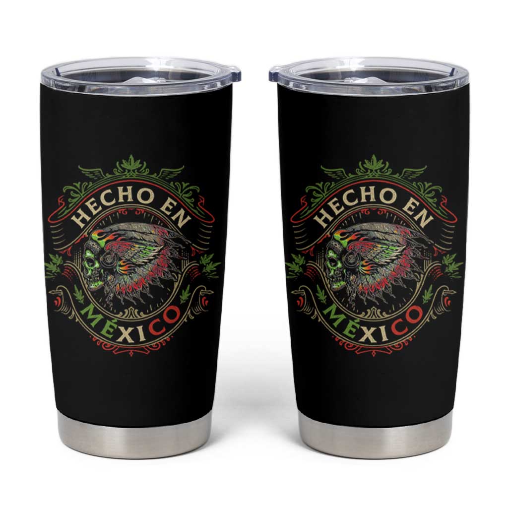 Hecho En Mexico Tumbler Cup Aztec Skull Made In Mexico Mexican