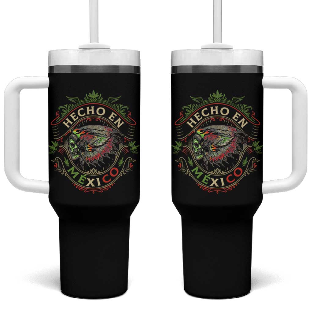 Hecho En Mexico Tumbler With Handle Aztec Skull Made In Mexico Mexican