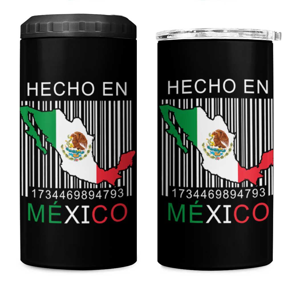 Mexican Pride 4 in 1 Can Cooler Tumbler Hecho En Mexico Flag Barcode