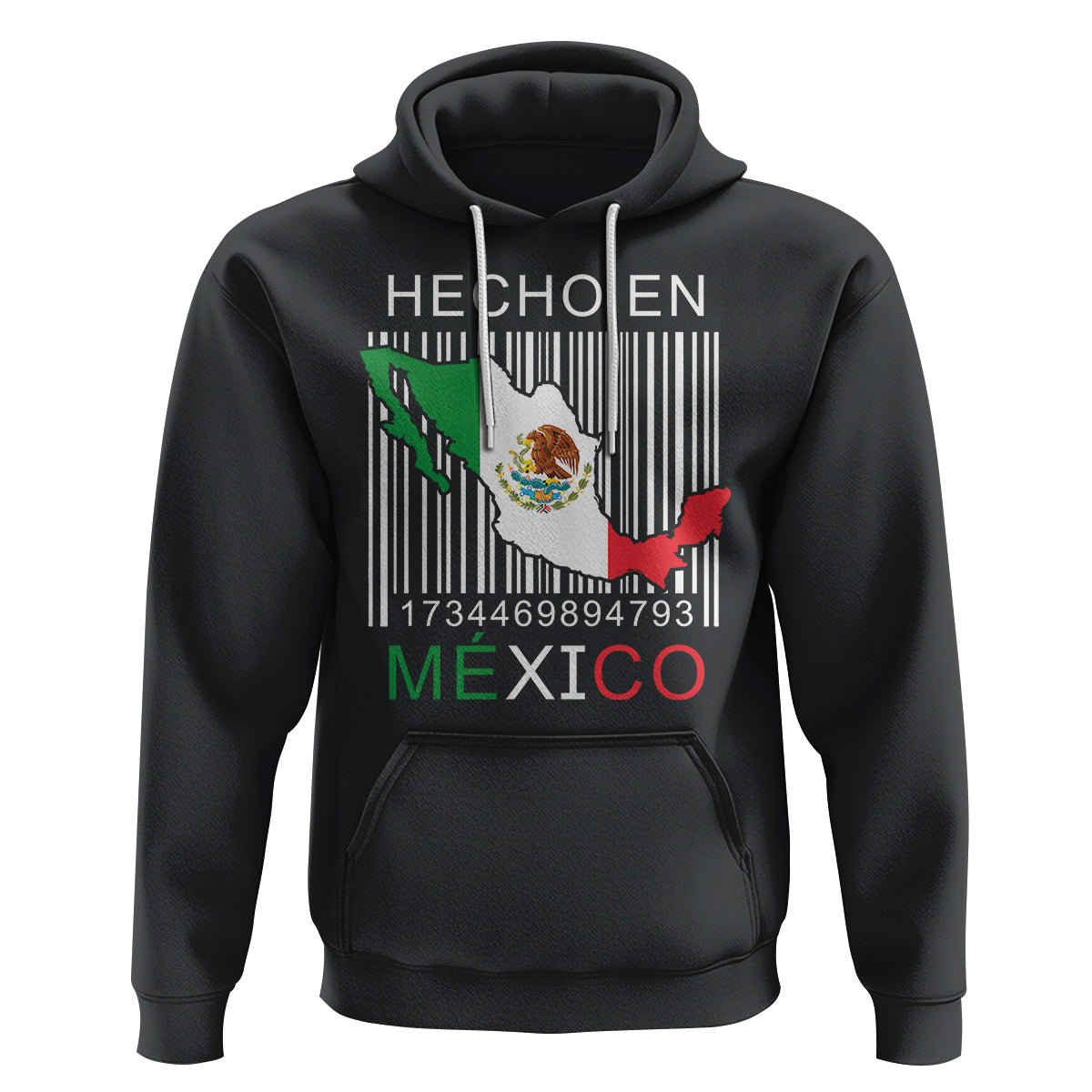 Mexican Pride Hoodie Hecho En Mexico Flag Barcode - Wonder Print Shop