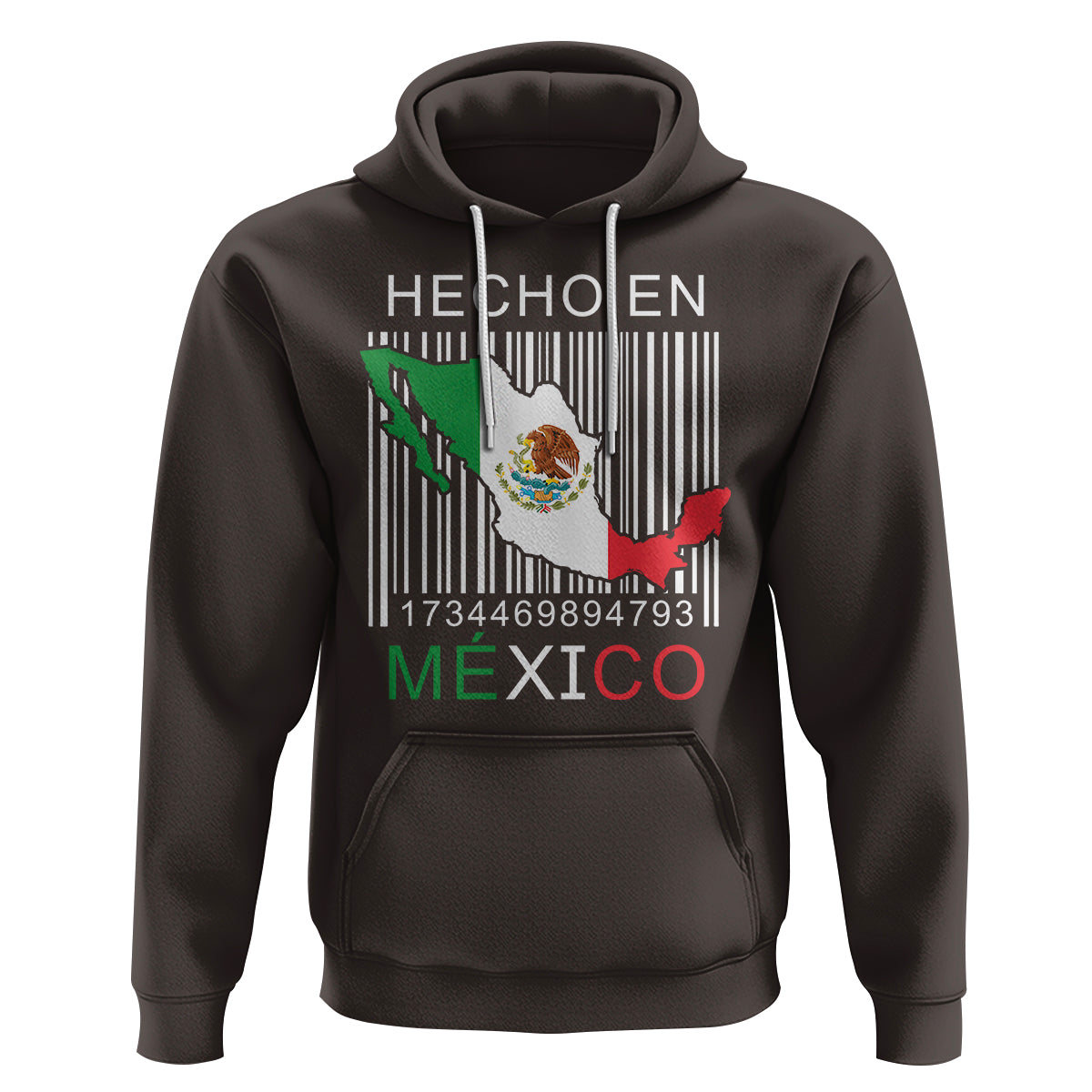 Mexican Pride Hoodie Hecho En Mexico Flag Barcode - Wonder Print Shop