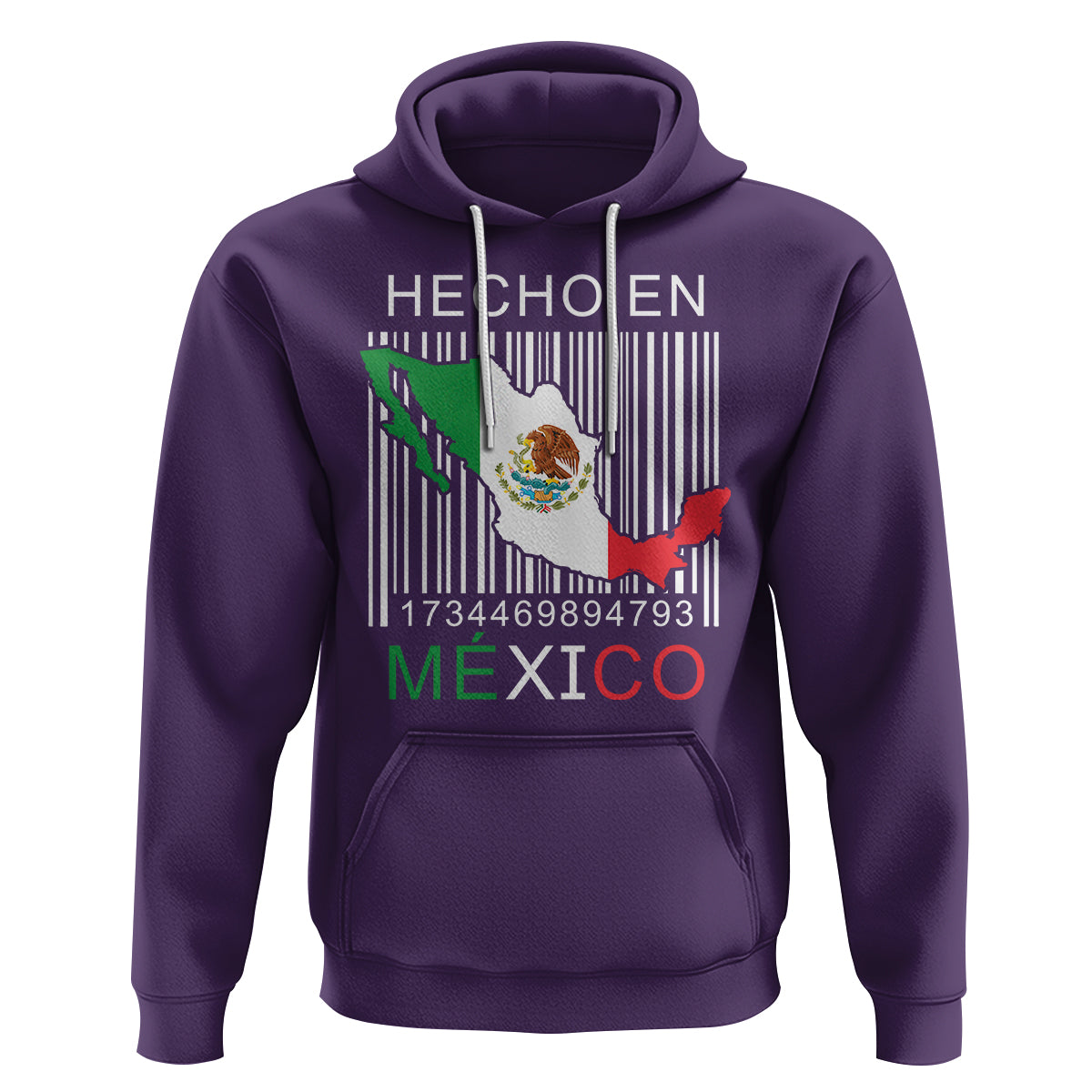 Mexican Pride Hoodie Hecho En Mexico Flag Barcode - Wonder Print Shop