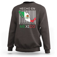 Mexican Pride Sweatshirt Hecho En Mexico Flag Barcode - Wonder Print Shop