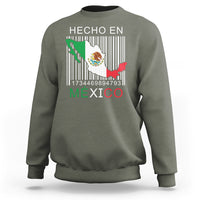 Mexican Pride Sweatshirt Hecho En Mexico Flag Barcode - Wonder Print Shop