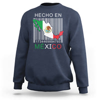 Mexican Pride Sweatshirt Hecho En Mexico Flag Barcode - Wonder Print Shop