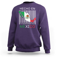 Mexican Pride Sweatshirt Hecho En Mexico Flag Barcode - Wonder Print Shop