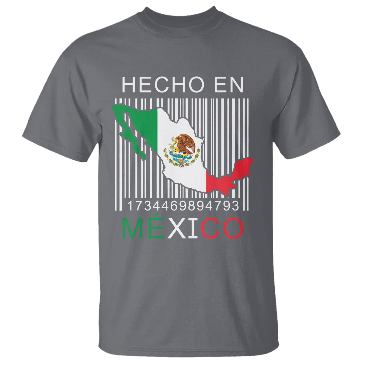 Mexican Pride T Shirt Hecho En Mexico Flag Barcode - Wonder Print Shop