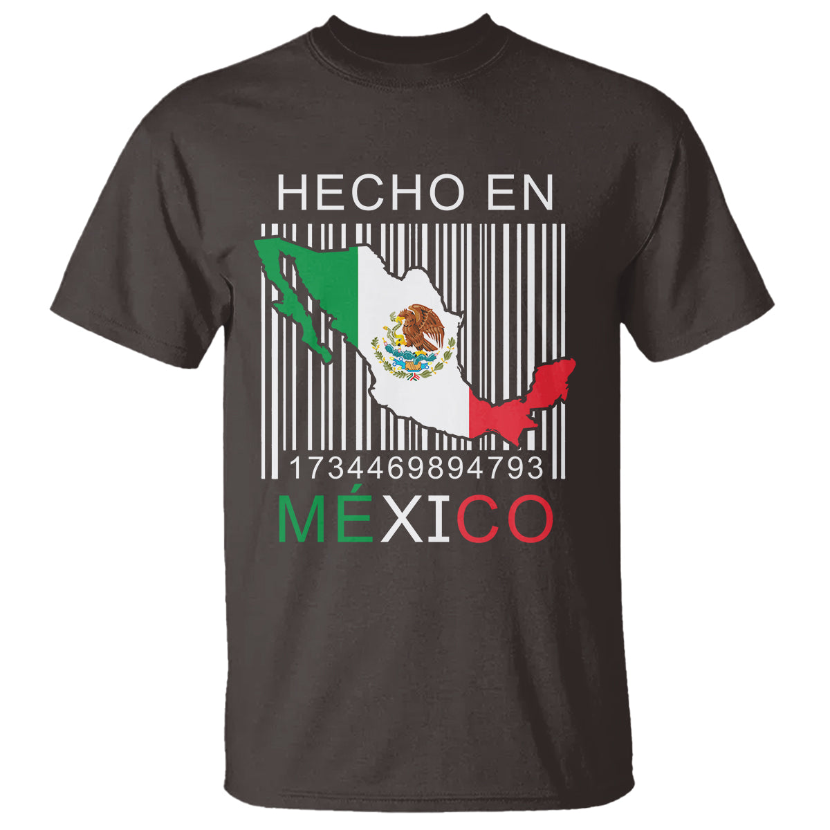 Mexican Pride T Shirt Hecho En Mexico Flag Barcode - Wonder Print Shop
