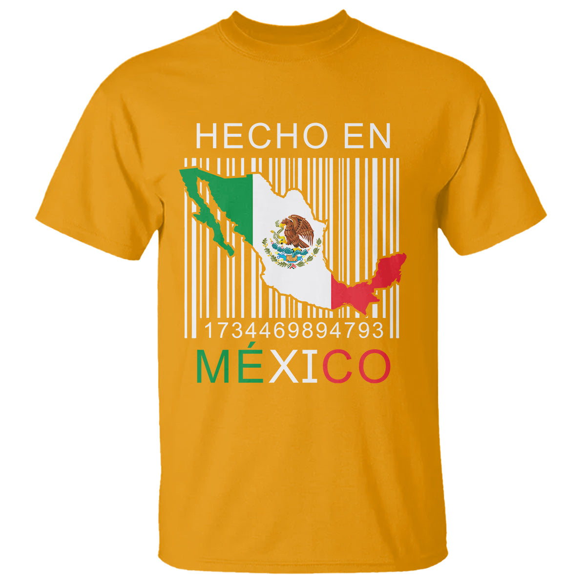 Mexican Pride T Shirt Hecho En Mexico Flag Barcode - Wonder Print Shop