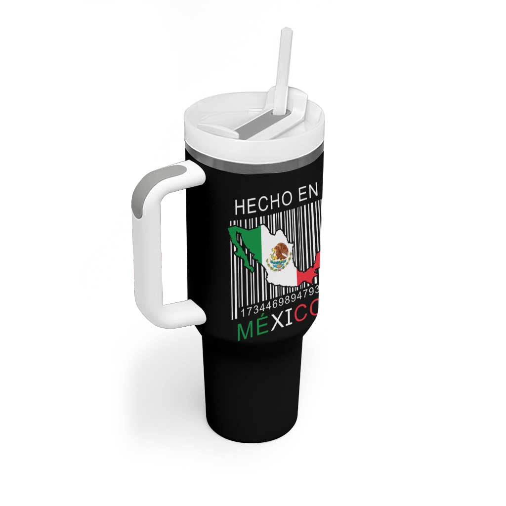 Mexican Pride Tumbler With Handle Hecho En Mexico Flag Barcode
