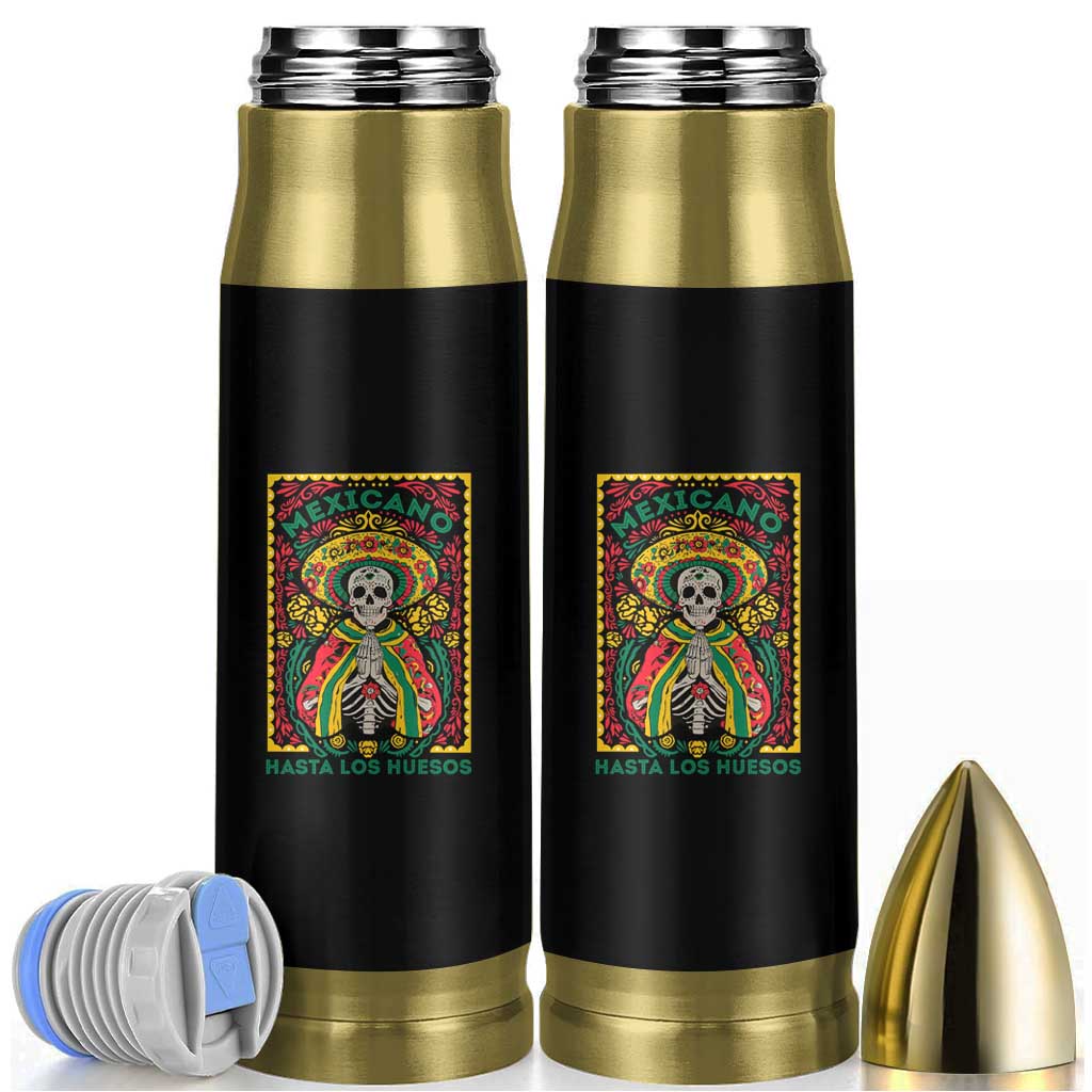Mexican Pride Bullet Tumbler Mexicano Hasta Los Huesos Skeleton Sombrero