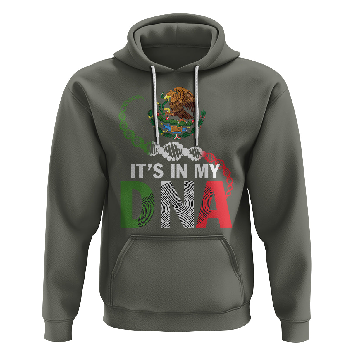 Mexican Pride Hoodie It's In My DNA Mexico Flag Proud Hispanic - Wonder Print Shop