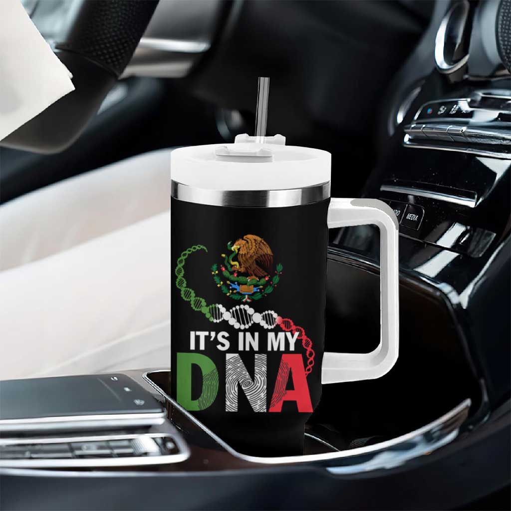 Mexican Pride Tumbler With Handle It's In My DNA Mexico Flag Proud Hispanic