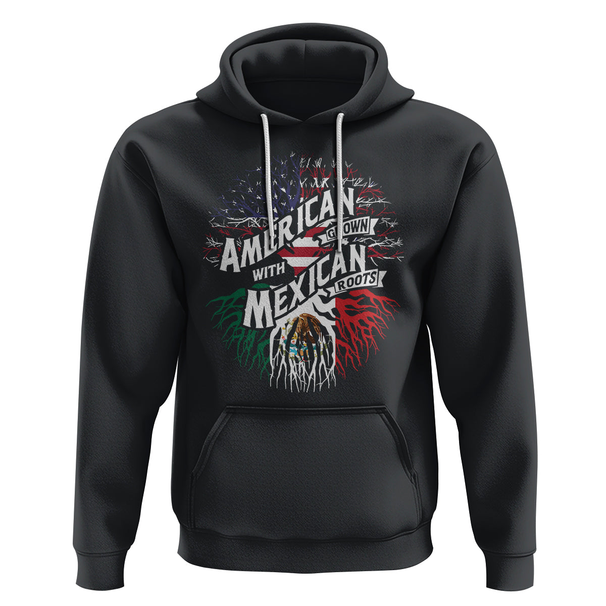 American Grown With Mexican Roots Hoodie - Wonder Print Shop