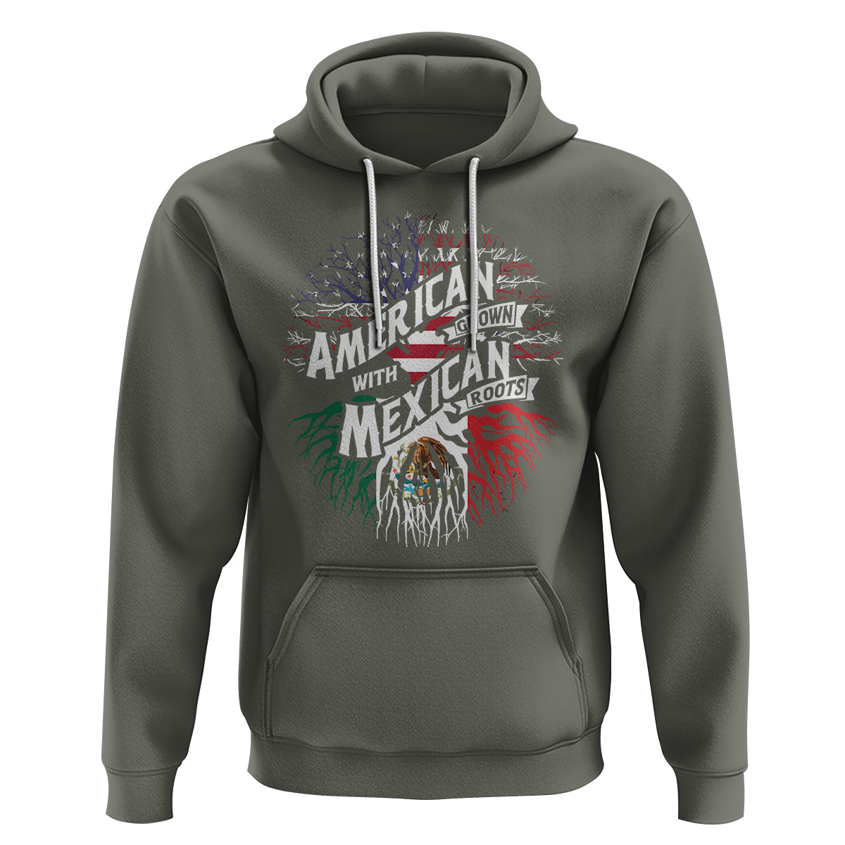 American Grown With Mexican Roots Hoodie - Wonder Print Shop