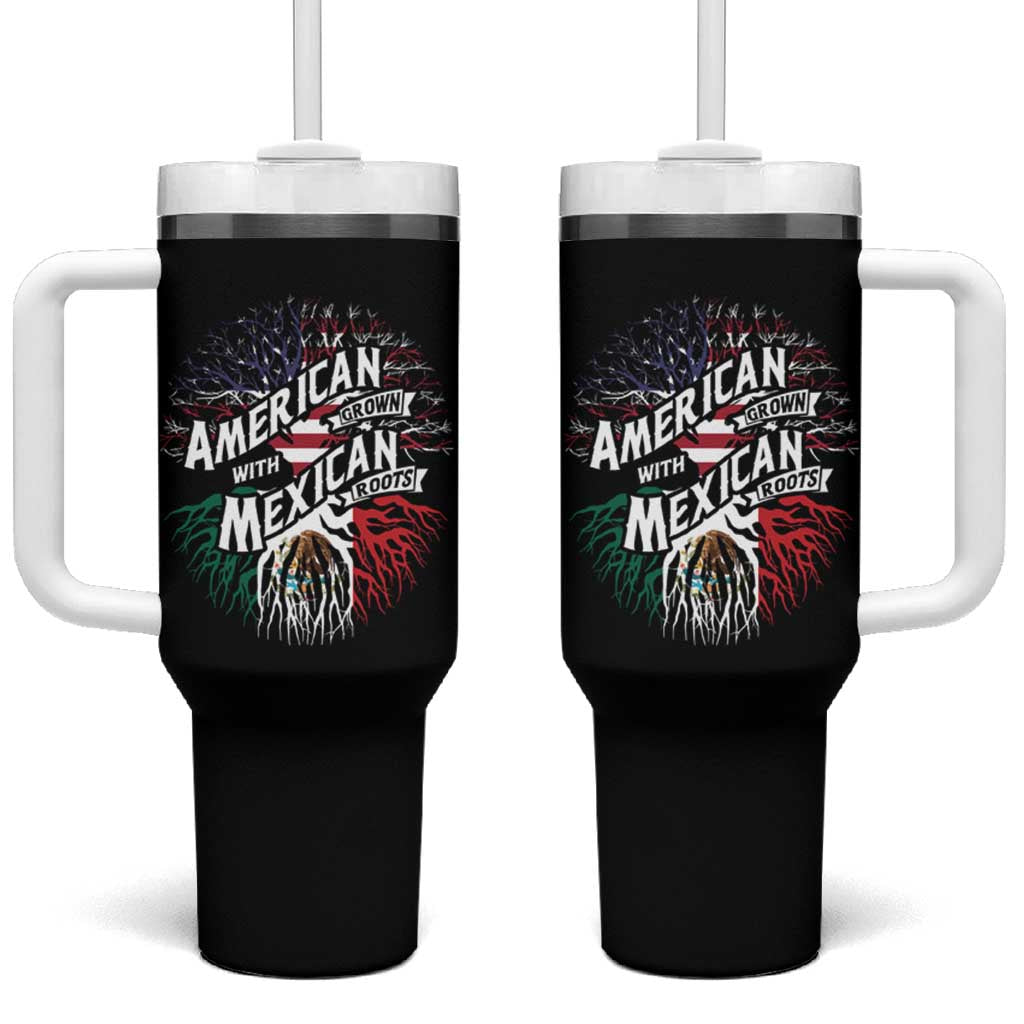 American Grown With Mexican Roots Tumbler With Handle