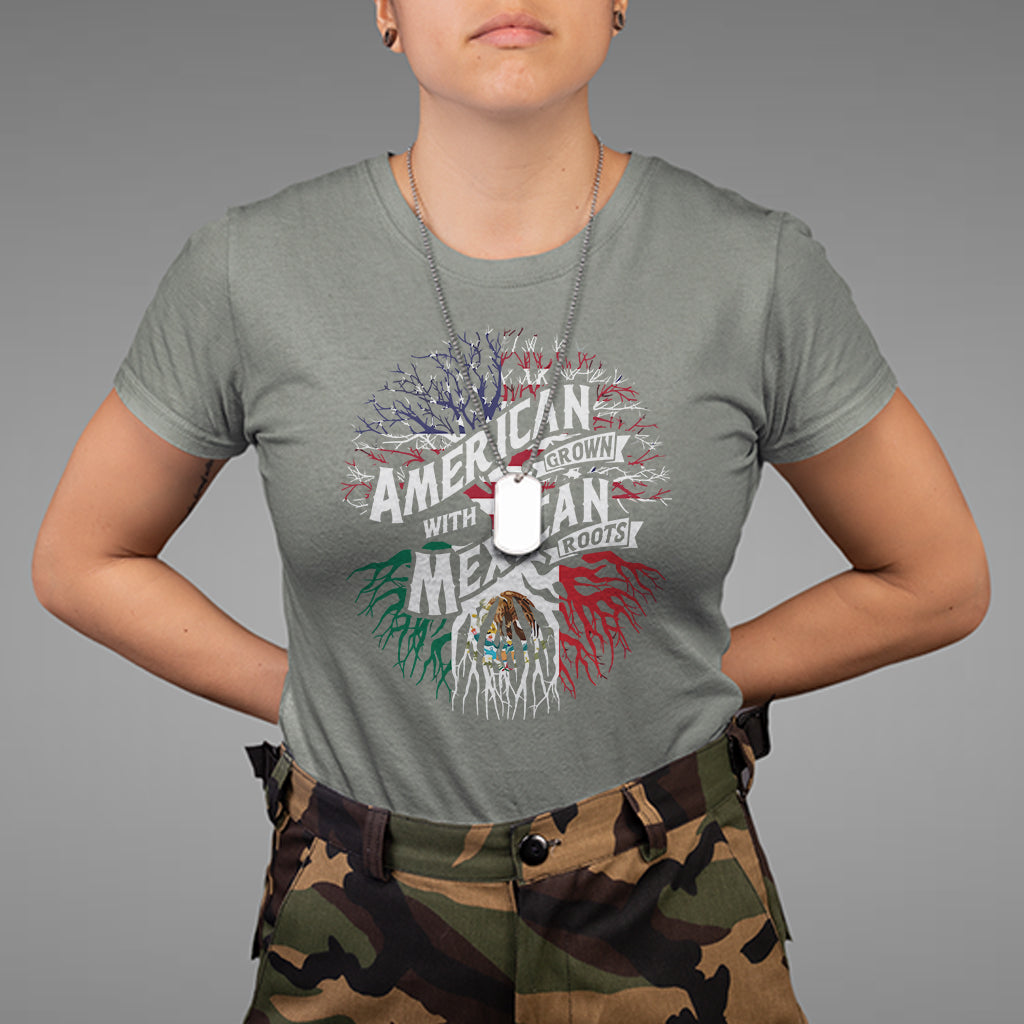American Grown With Mexican Roots T Shirt - Wonder Print Shop
