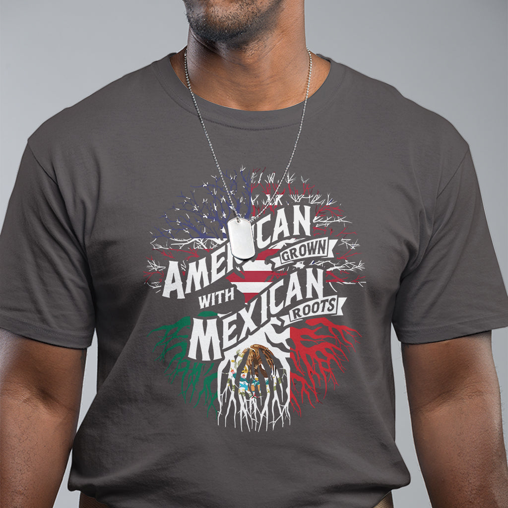 American Grown With Mexican Roots T Shirt - Wonder Print Shop