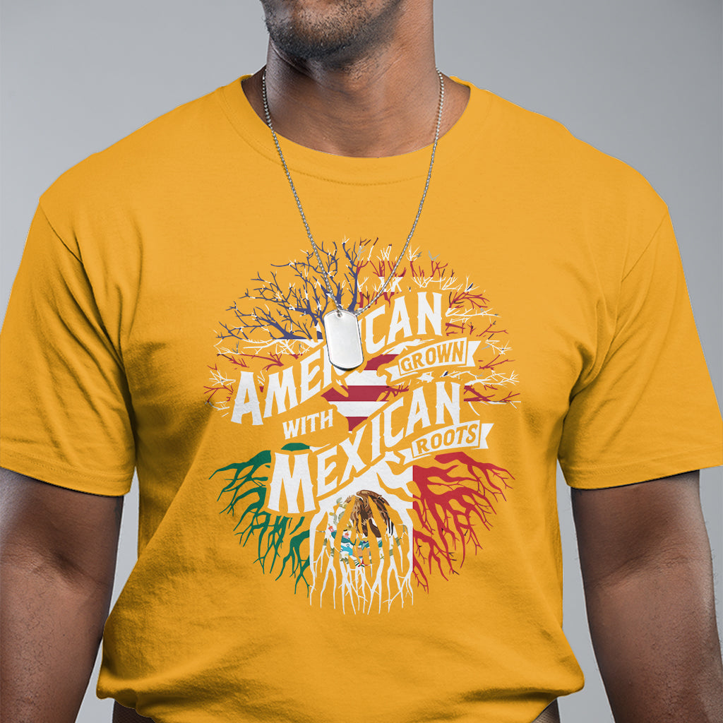 American Grown With Mexican Roots T Shirt - Wonder Print Shop