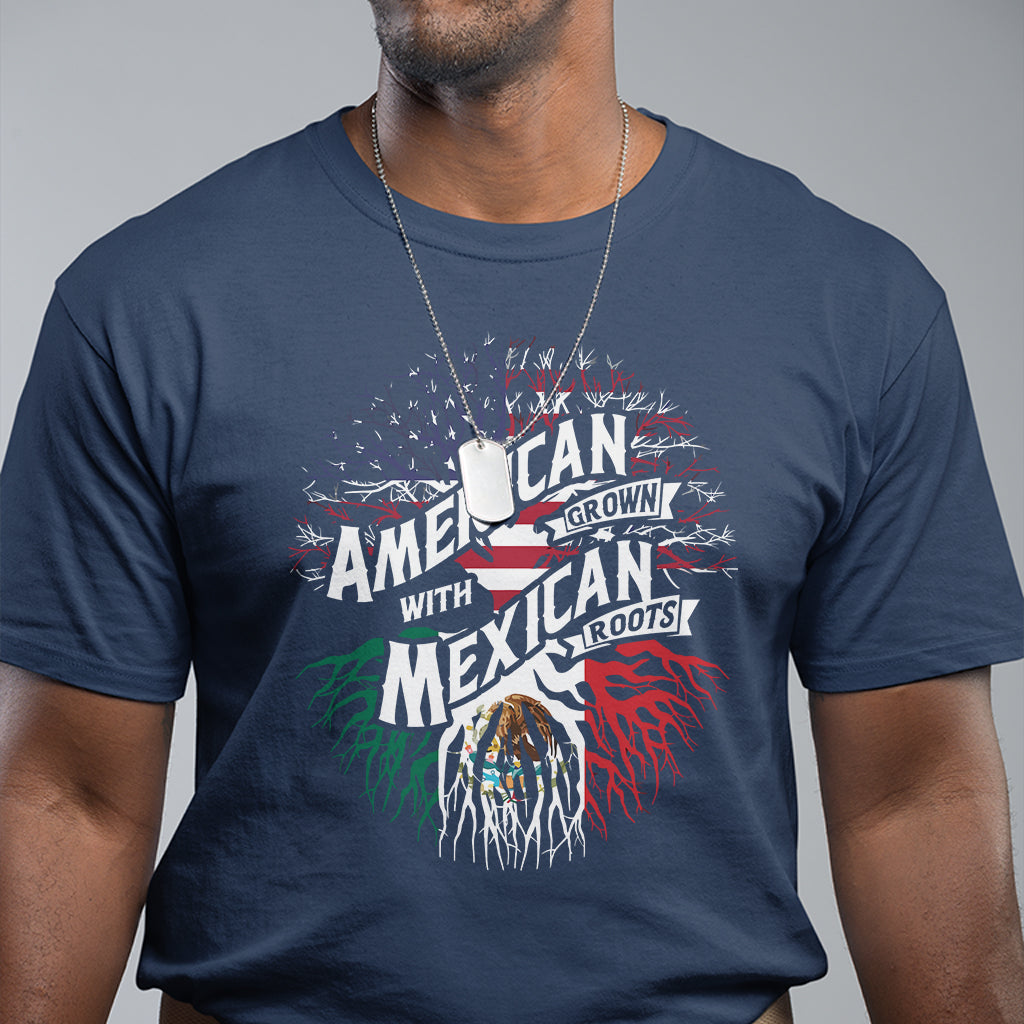 American Grown With Mexican Roots T Shirt - Wonder Print Shop