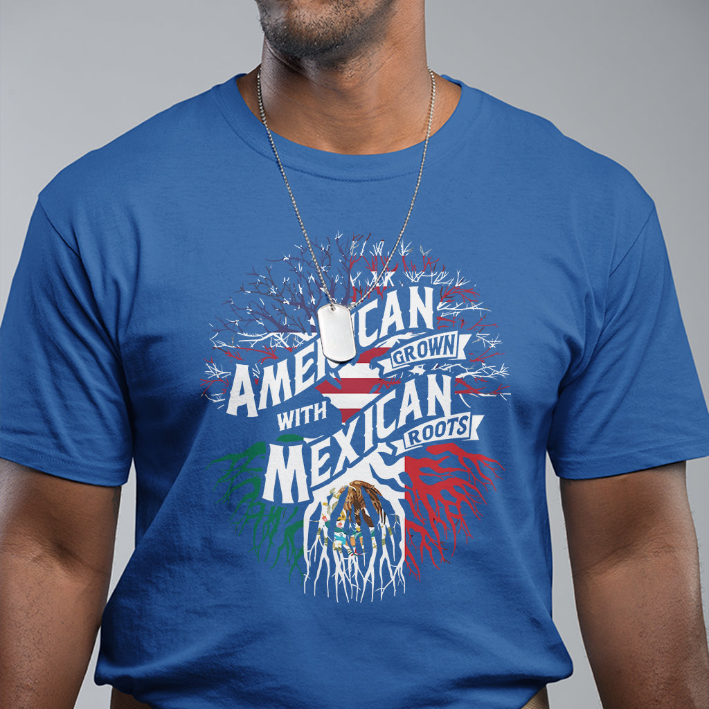 American Grown With Mexican Roots T Shirt - Wonder Print Shop