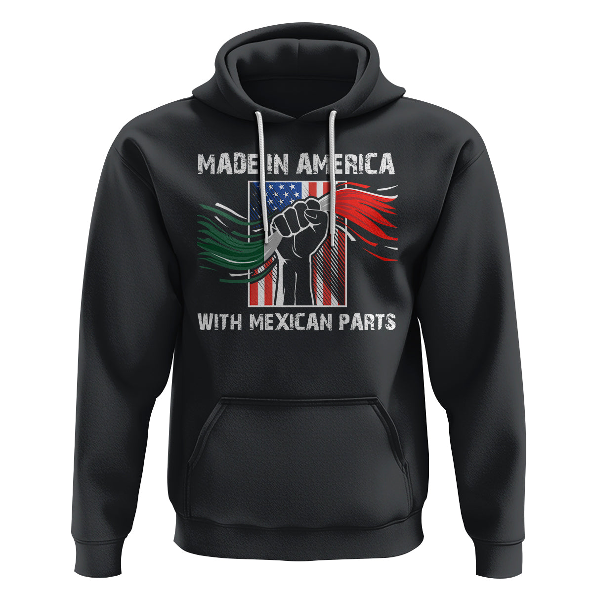 Made In America with Mexican Parts Hoodie - Wonder Print Shop