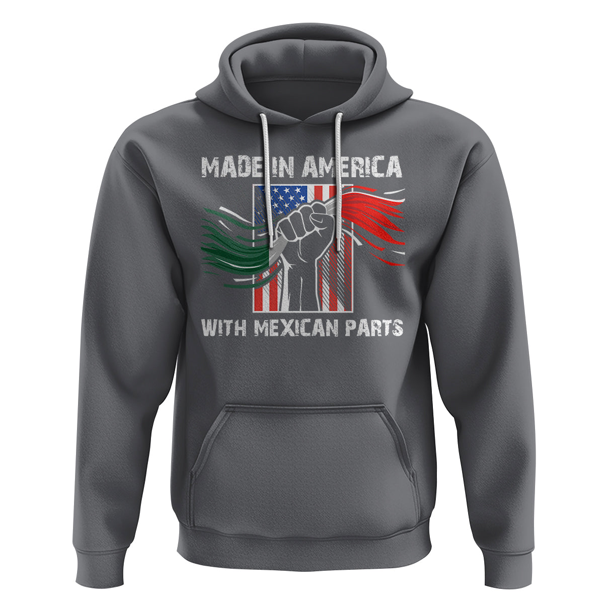 Made In America with Mexican Parts Hoodie - Wonder Print Shop