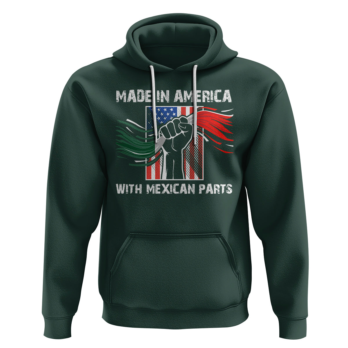 Made In America with Mexican Parts Hoodie - Wonder Print Shop