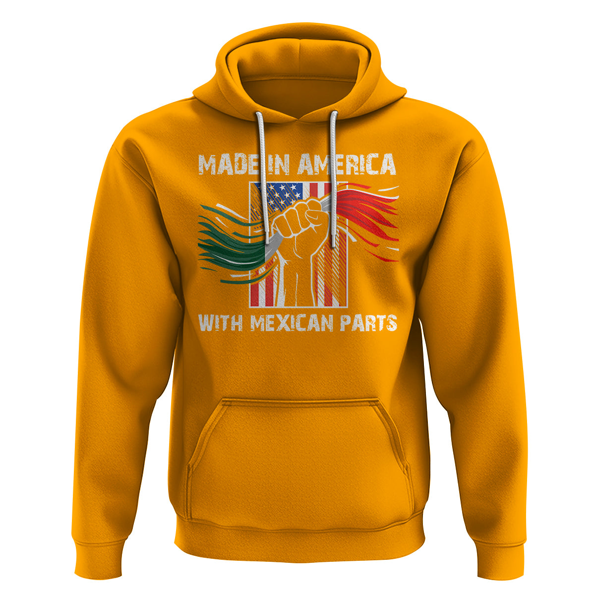 Made In America with Mexican Parts Hoodie - Wonder Print Shop