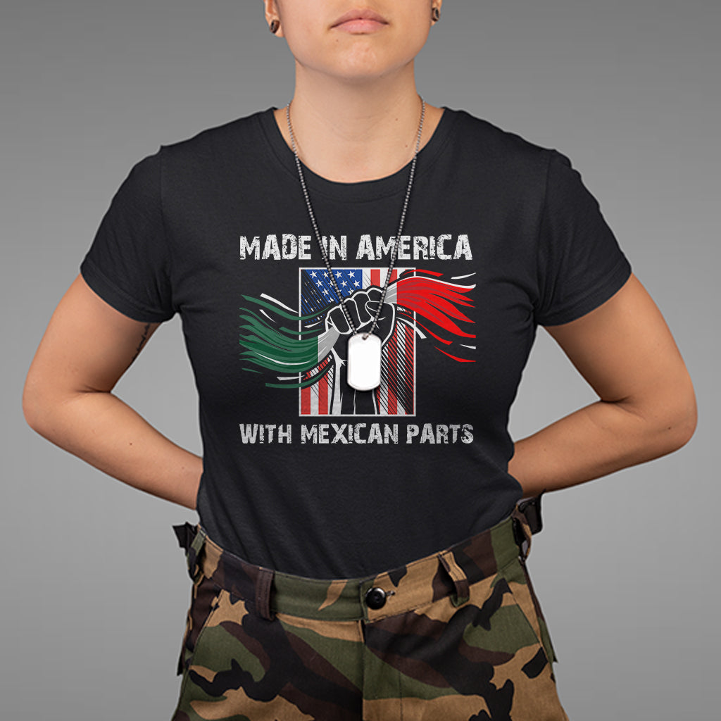 Made In America with Mexican Parts T Shirt - Wonder Print Shop