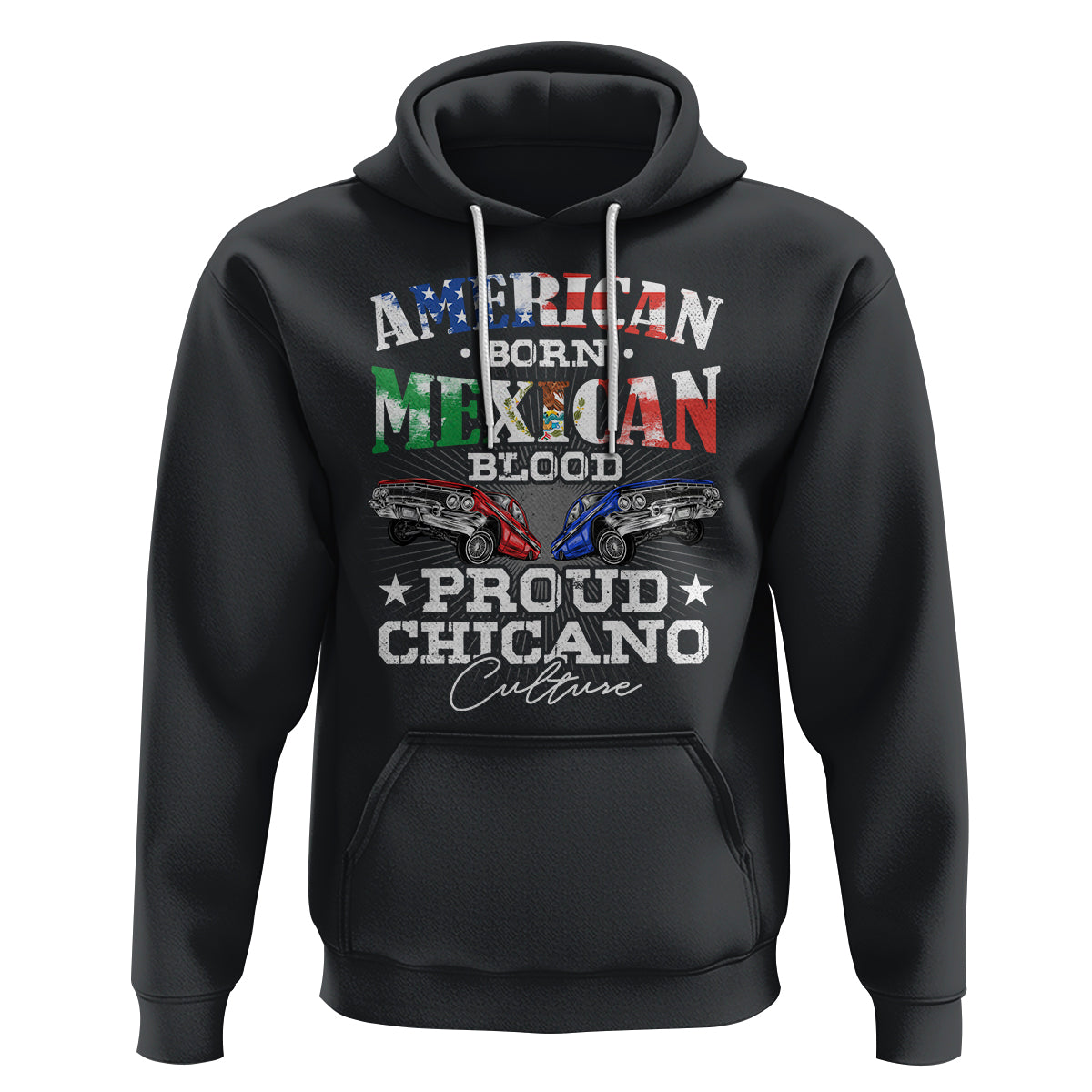 American Born Mexican Blood Proud Chicano Culture Lowrider Hoodie - Wonder Print Shop