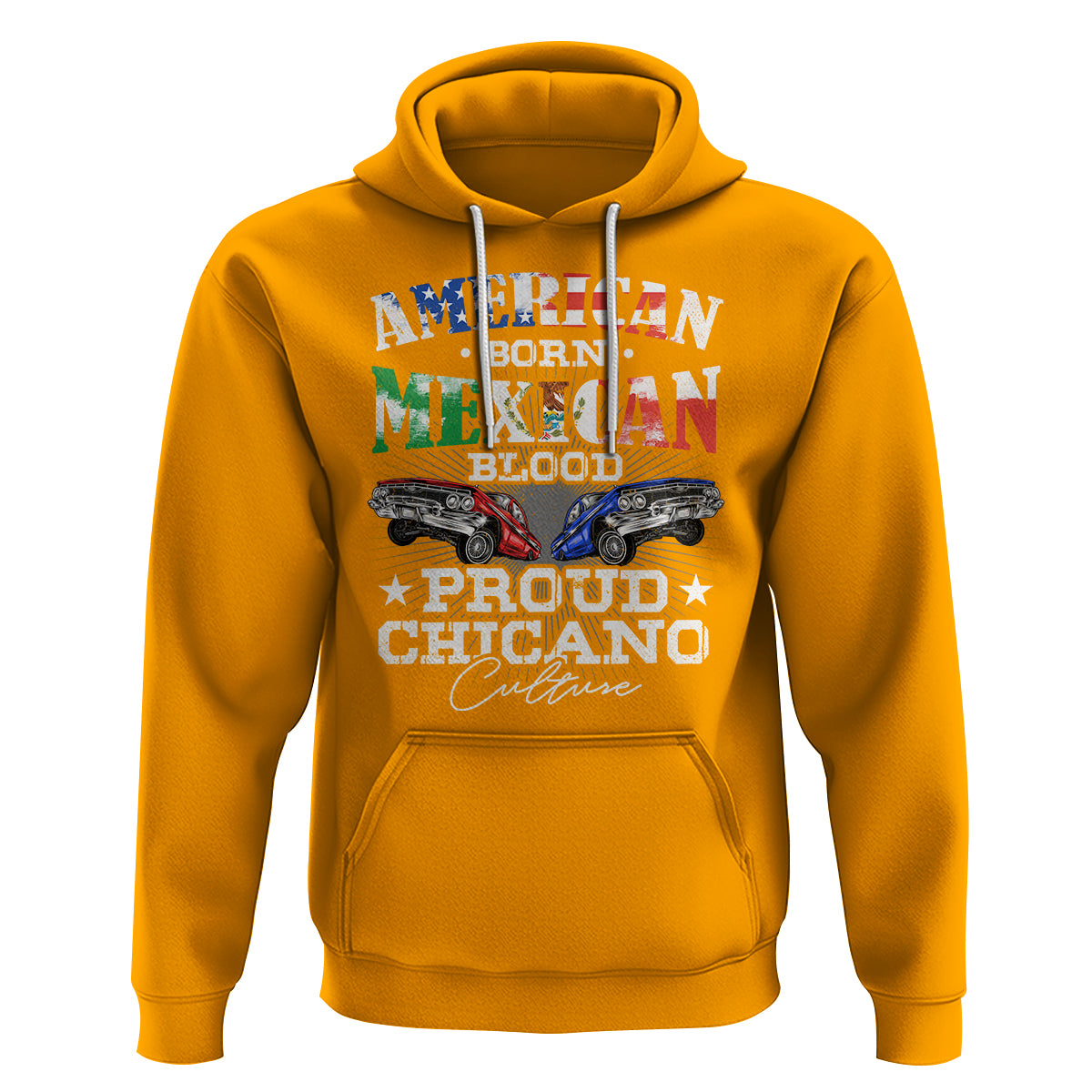American Born Mexican Blood Proud Chicano Culture Lowrider Hoodie - Wonder Print Shop