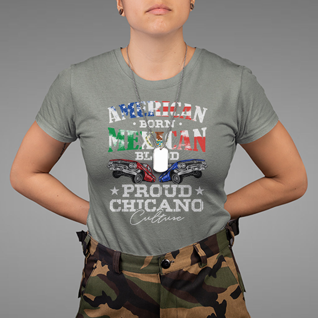 American Born Mexican Blood Proud Chicano Culture Lowrider T Shirt - Wonder Print Shop