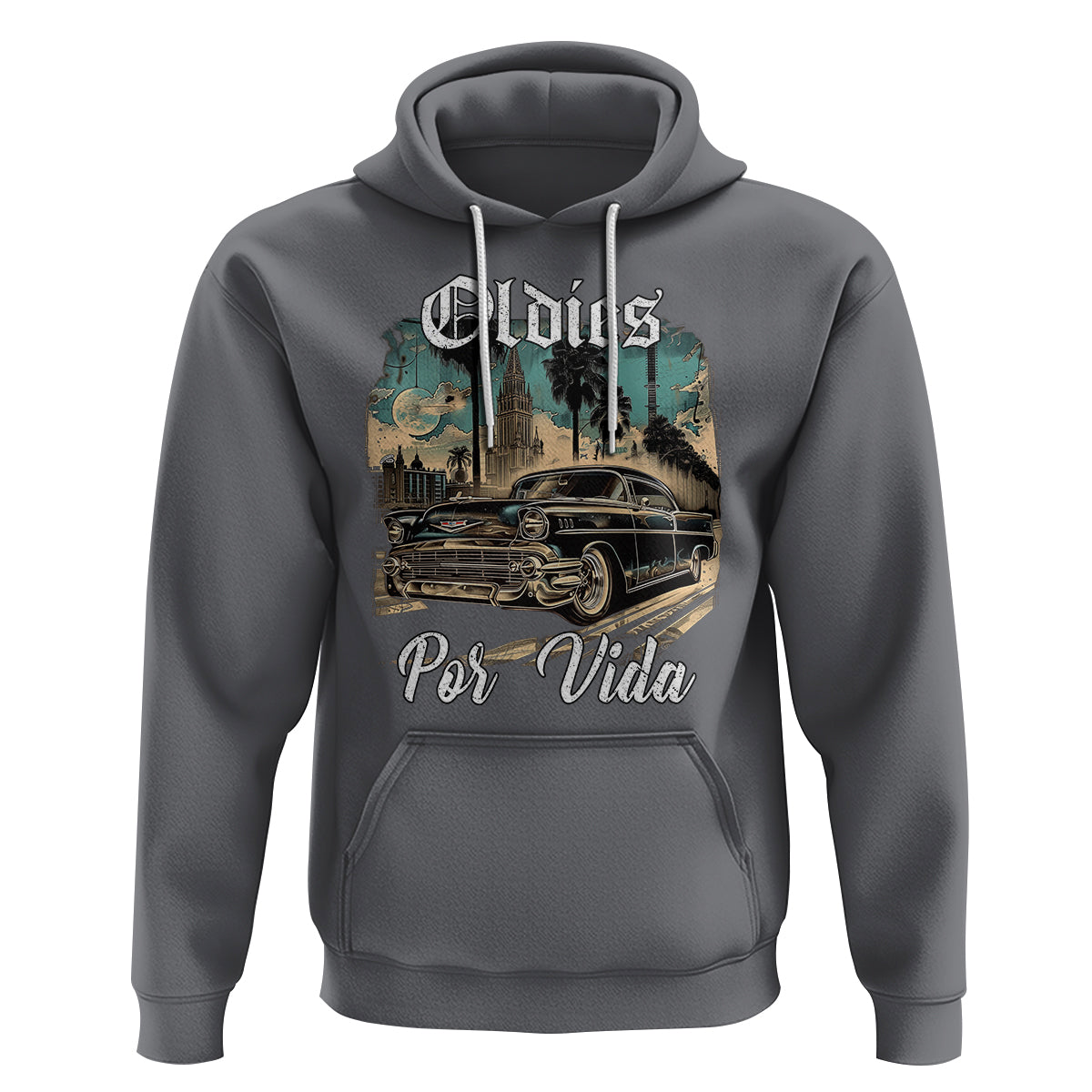 Oldies Por Vida Vintage Car Lowrider Mexican Chicano Chicana Hoodie - Wonder Print Shop