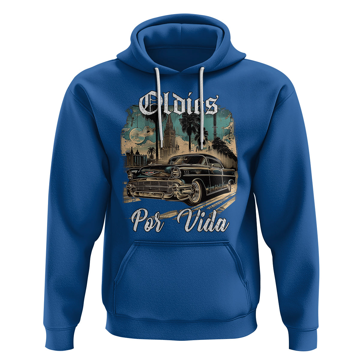 Oldies Por Vida Vintage Car Lowrider Mexican Chicano Chicana Hoodie - Wonder Print Shop