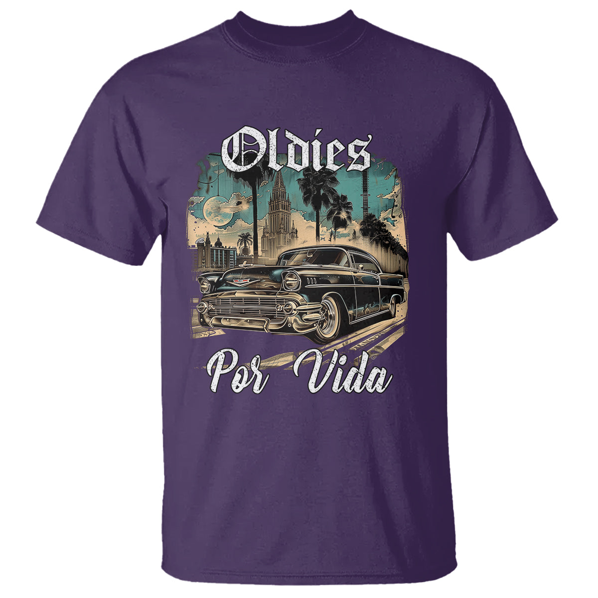 Oldies Por Vida Vintage Car Lowrider Mexican Chicano Chicana T Shirt - Wonder Print Shop