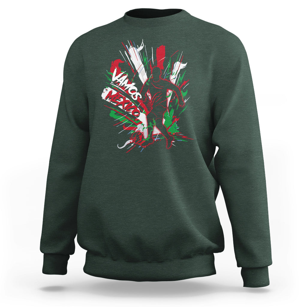 Mexican Soccer Fan Sweatshirt Vamos Mexico Football Fans - Wonder Print Shop