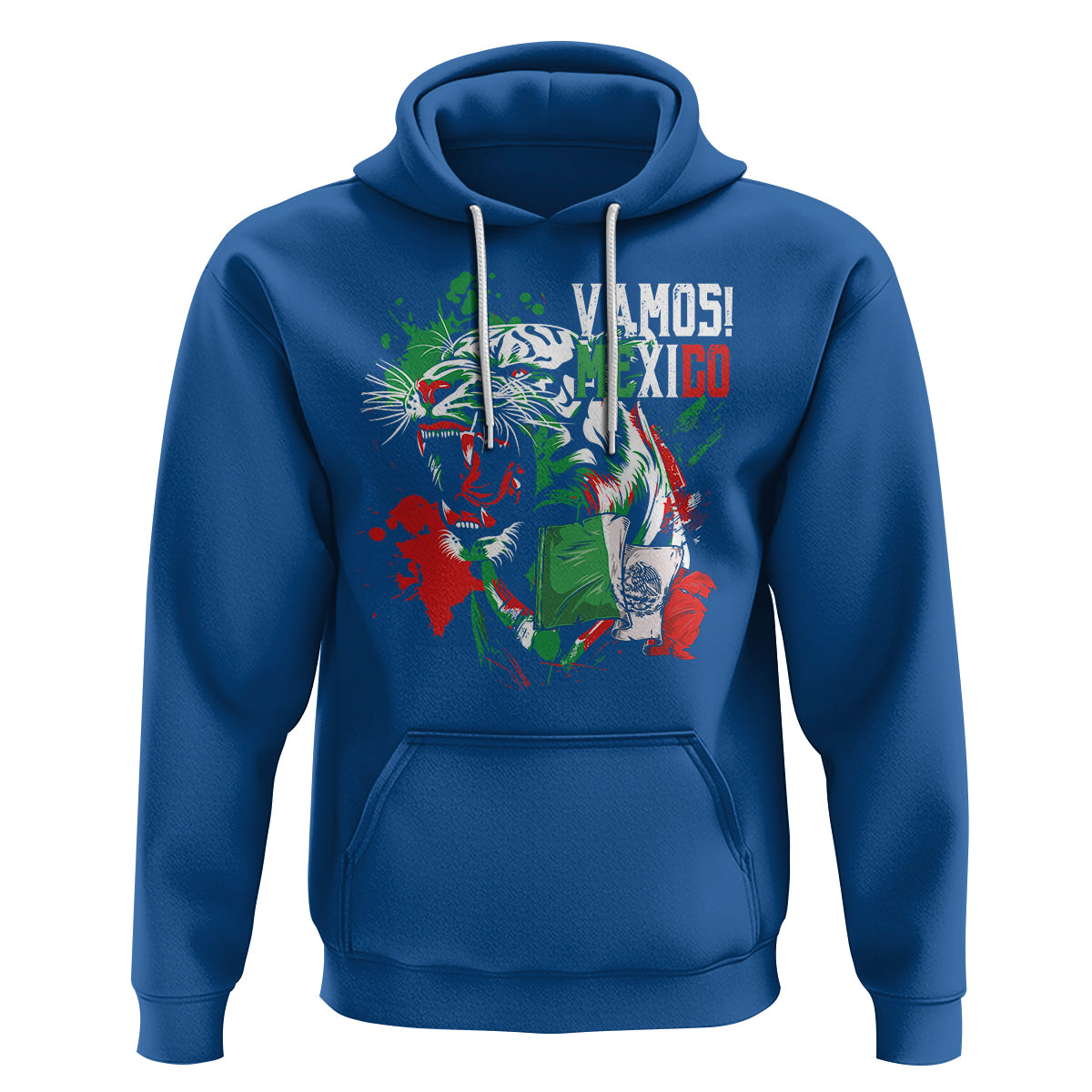 Mexican Soccer Fan Hoodie Vamos Mexico Flag Tiger - Wonder Print Shop