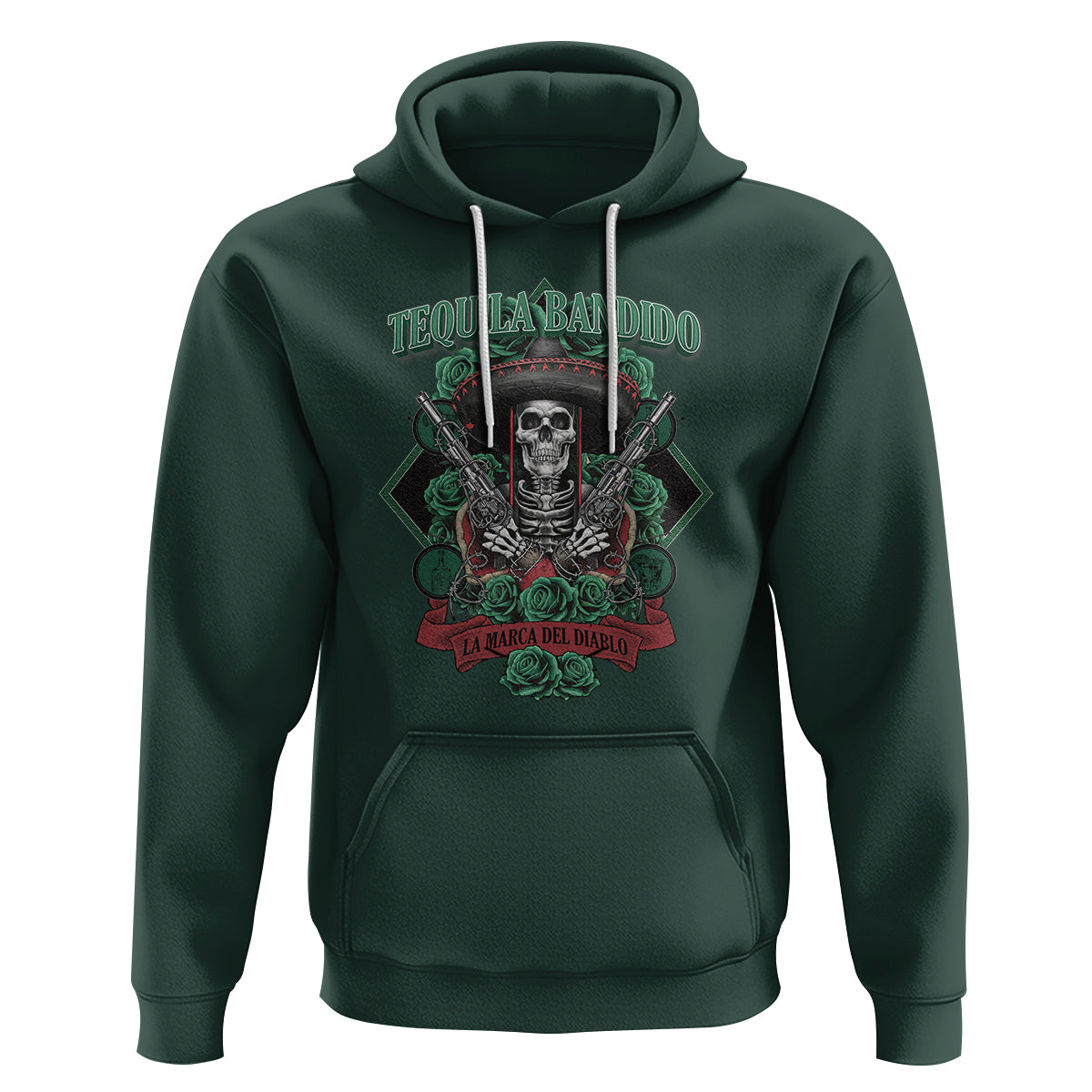 Tequila Bandido Funny Drinking Mexican Skeleton Sombrero Hoodie - Wonder Print Shop