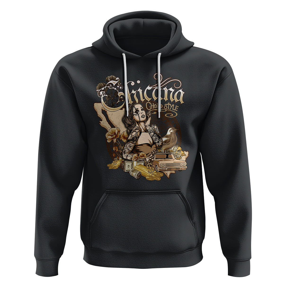 Chicana Mexico Cholo Mexican American Latina Hoodie - Wonder Print Shop