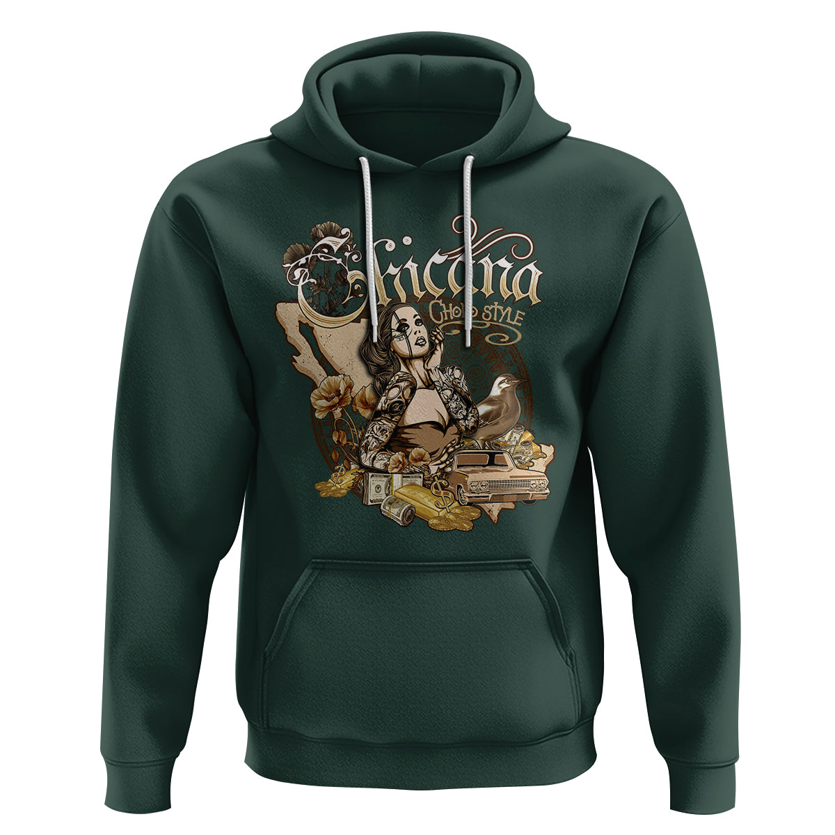Chicana Mexico Cholo Mexican American Latina Hoodie - Wonder Print Shop